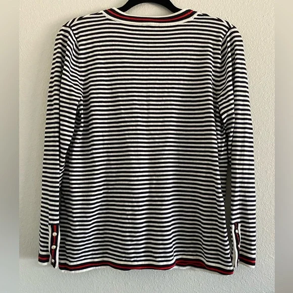 Talbots Striped Cardigan The Oprah Magazine  Collection - Size M petite - Picture 3 of 4